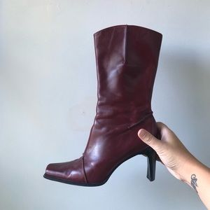 90’s Burgundy leather boots